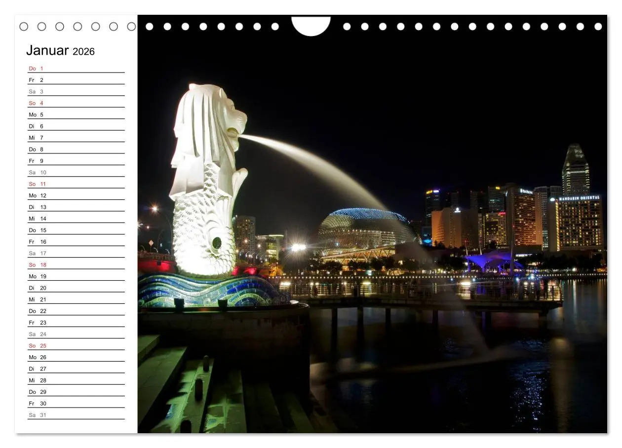 Bild: 9783457983423 | Singapur - Die Farben der Nacht (Wandkalender 2026 DIN A4 quer),...