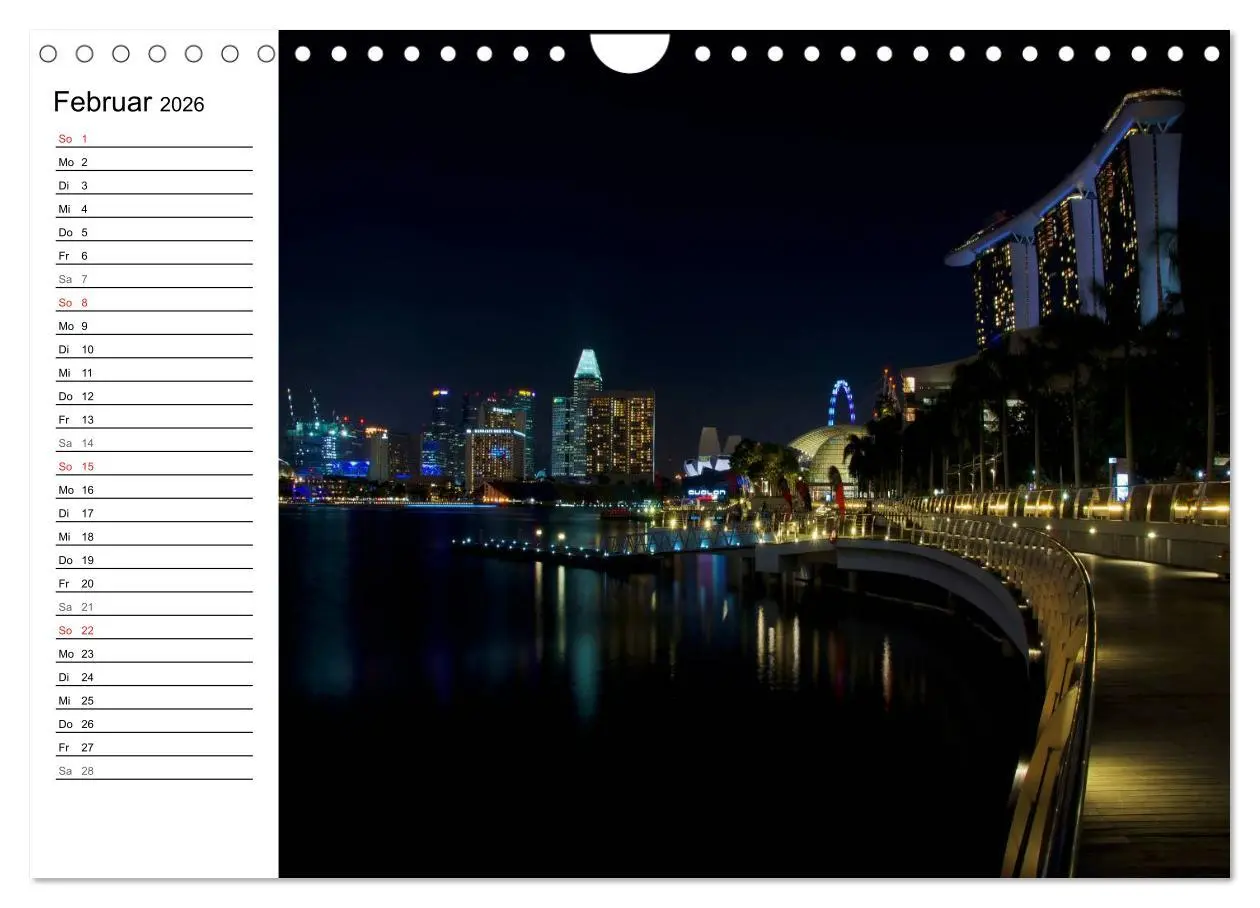 Bild: 9783457983423 | Singapur - Die Farben der Nacht (Wandkalender 2026 DIN A4 quer),...