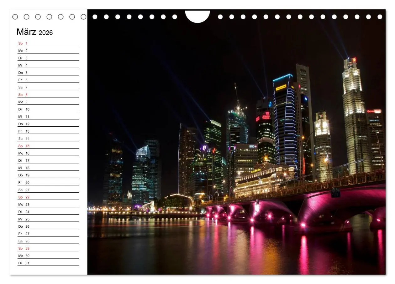 Bild: 9783457983423 | Singapur - Die Farben der Nacht (Wandkalender 2026 DIN A4 quer),...