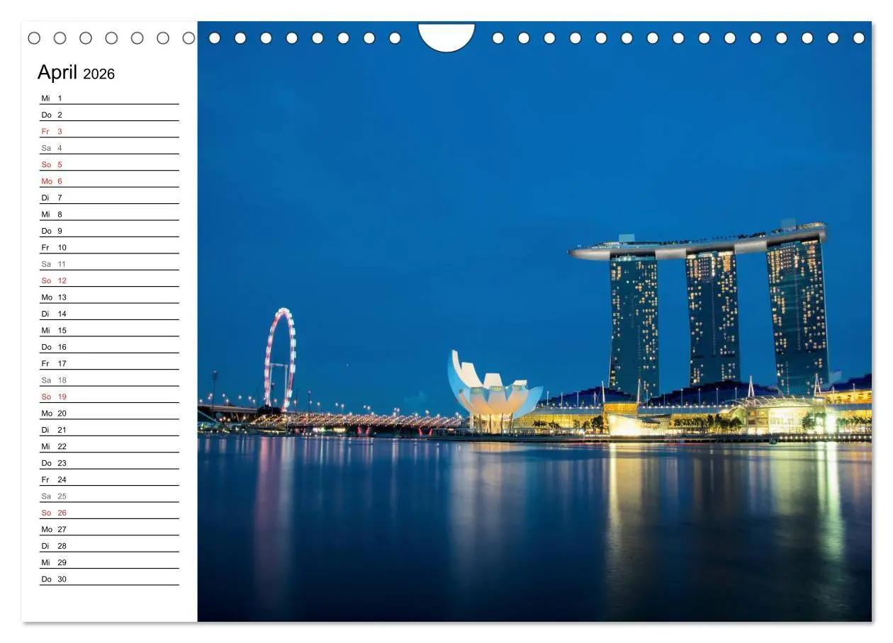 Bild: 9783457983423 | Singapur - Die Farben der Nacht (Wandkalender 2026 DIN A4 quer),...