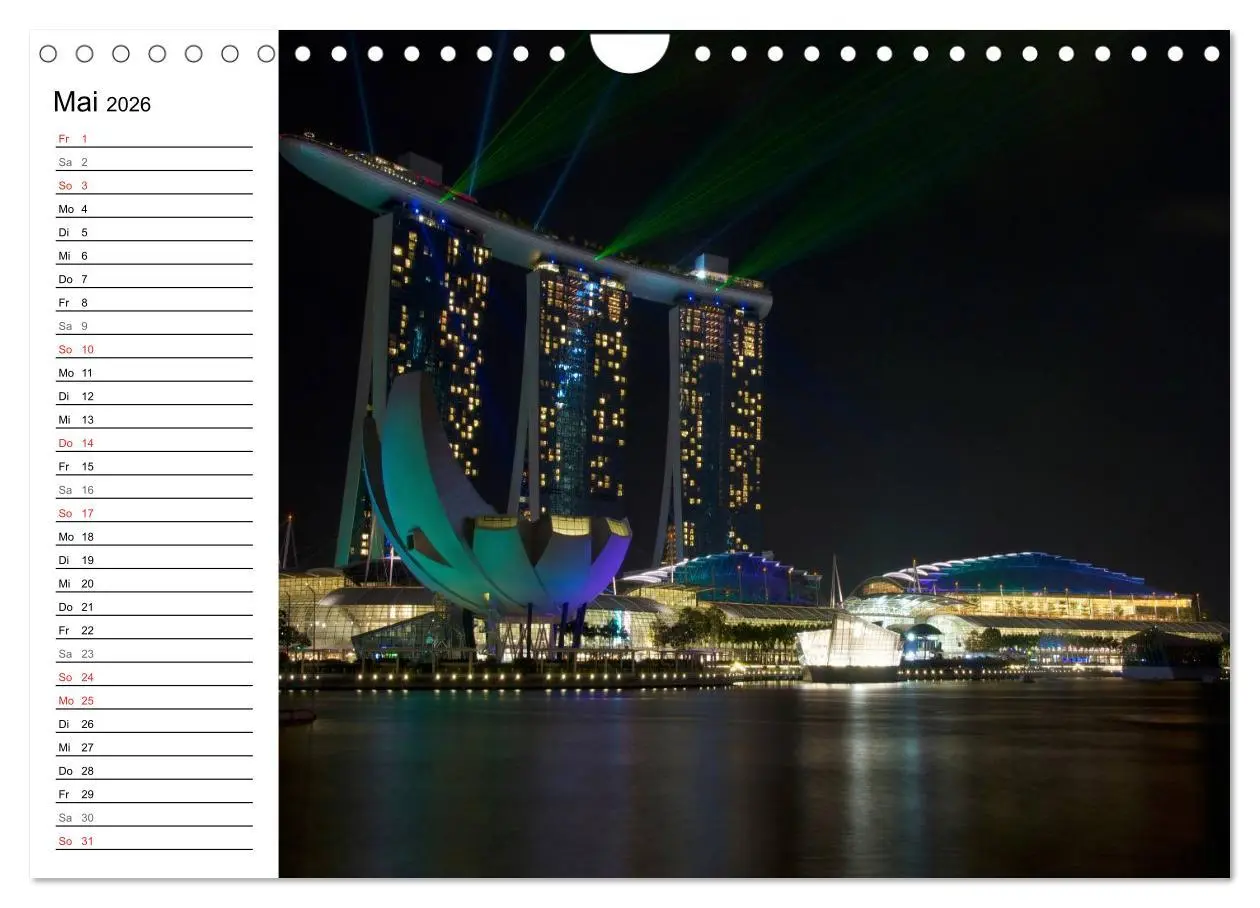 Bild: 9783457983423 | Singapur - Die Farben der Nacht (Wandkalender 2026 DIN A4 quer),...