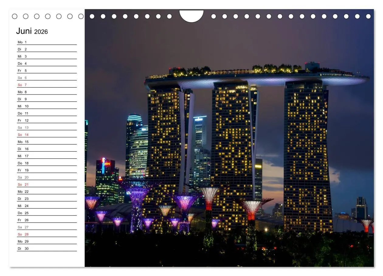 Bild: 9783457983423 | Singapur - Die Farben der Nacht (Wandkalender 2026 DIN A4 quer),...