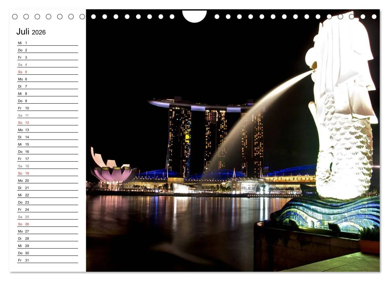 Bild: 9783457983423 | Singapur - Die Farben der Nacht (Wandkalender 2026 DIN A4 quer),...