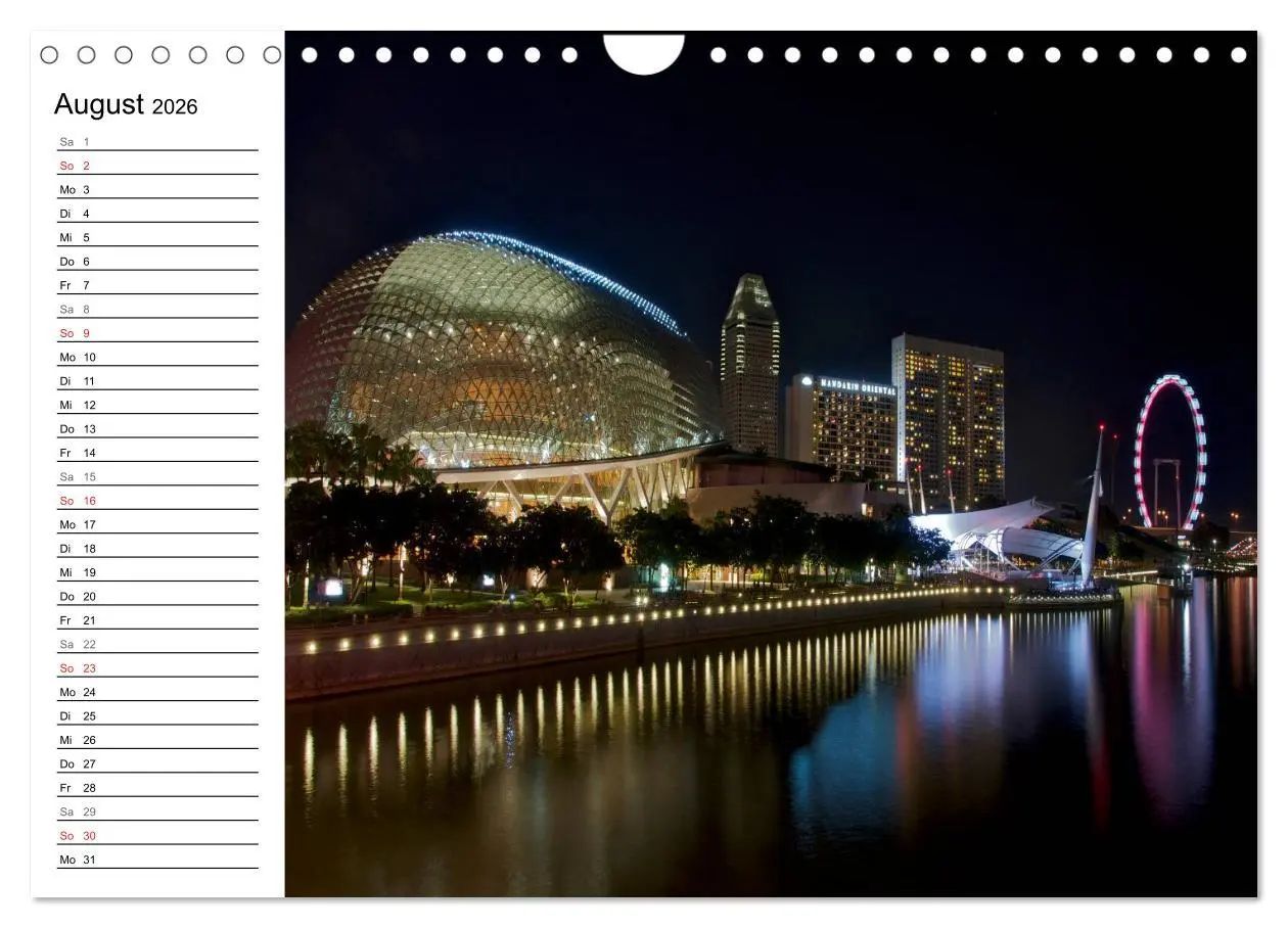 Bild: 9783457983423 | Singapur - Die Farben der Nacht (Wandkalender 2026 DIN A4 quer),...