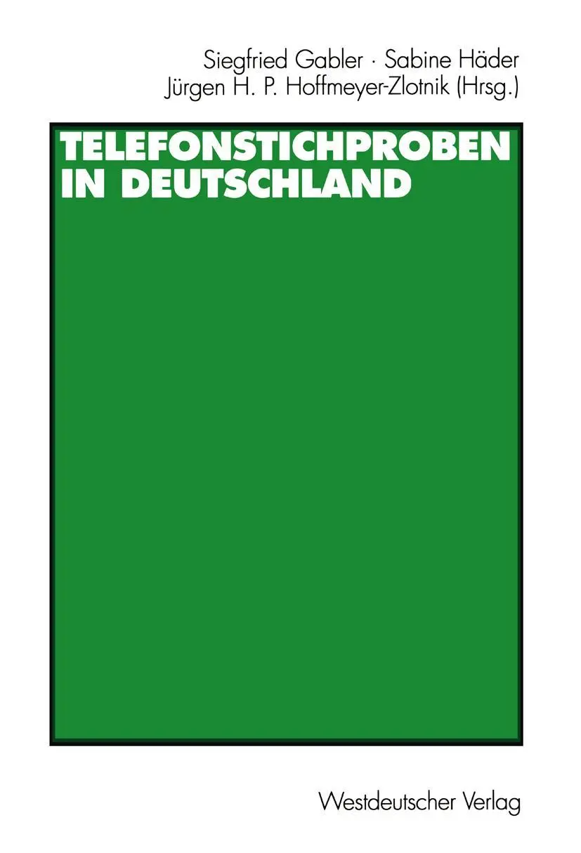 Cover: 9783531133423 | Telefonstichproben in Deutschland | Siegfried Gabler (u. a.) | Buch