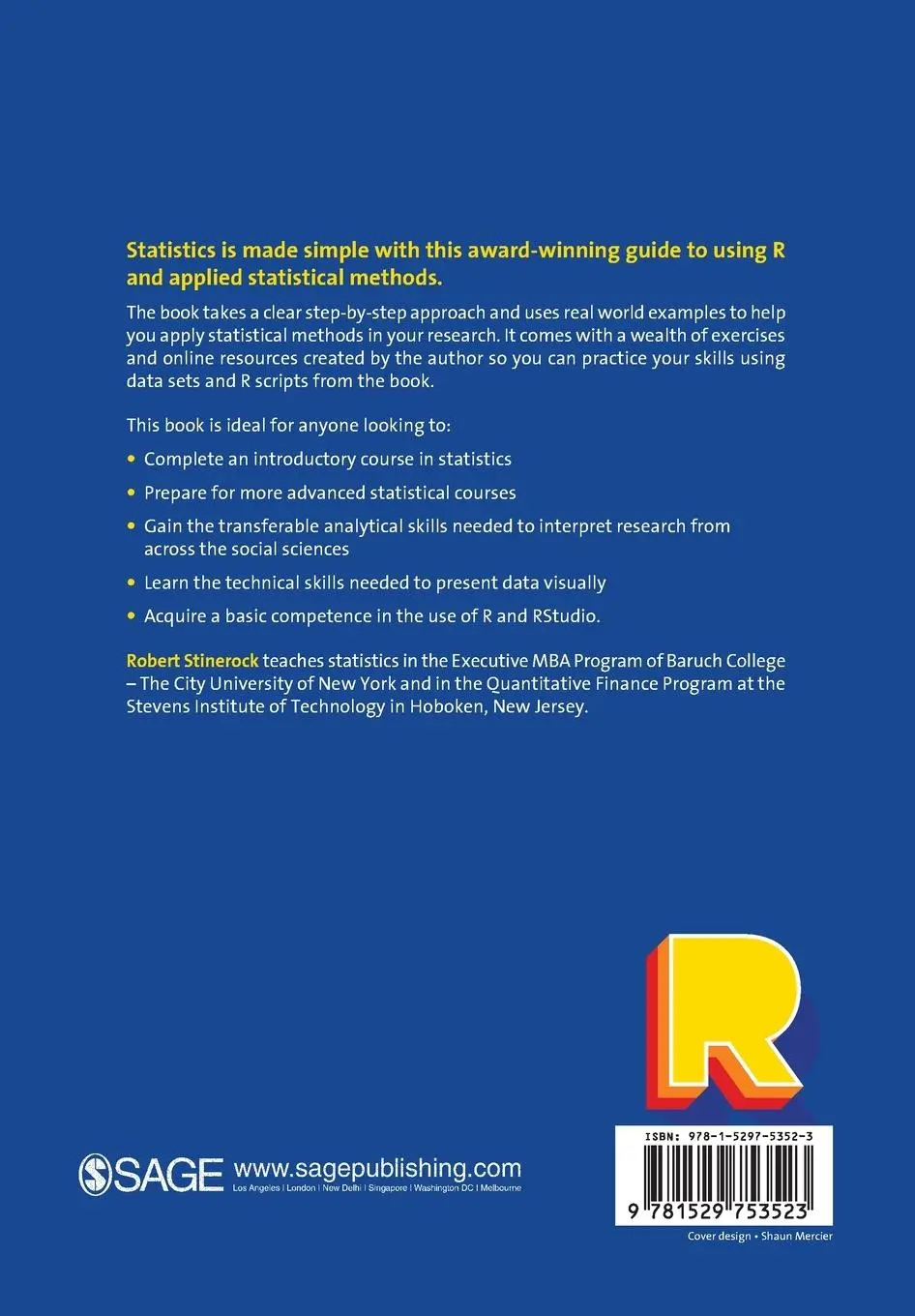 Rückseite: 9781529753523 | Statistics with R | A Beginner's Guide | Robert Stinerock | Buch
