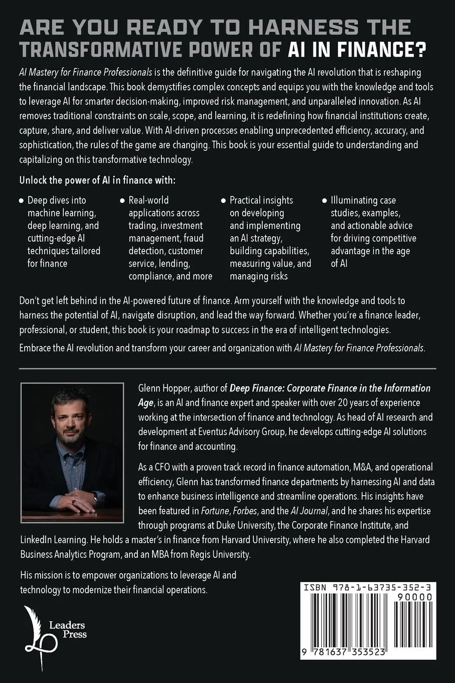 Rückseite: 9781637353523 | AI Mastery for Finance Professionals | Glenn Hopper | Taschenbuch