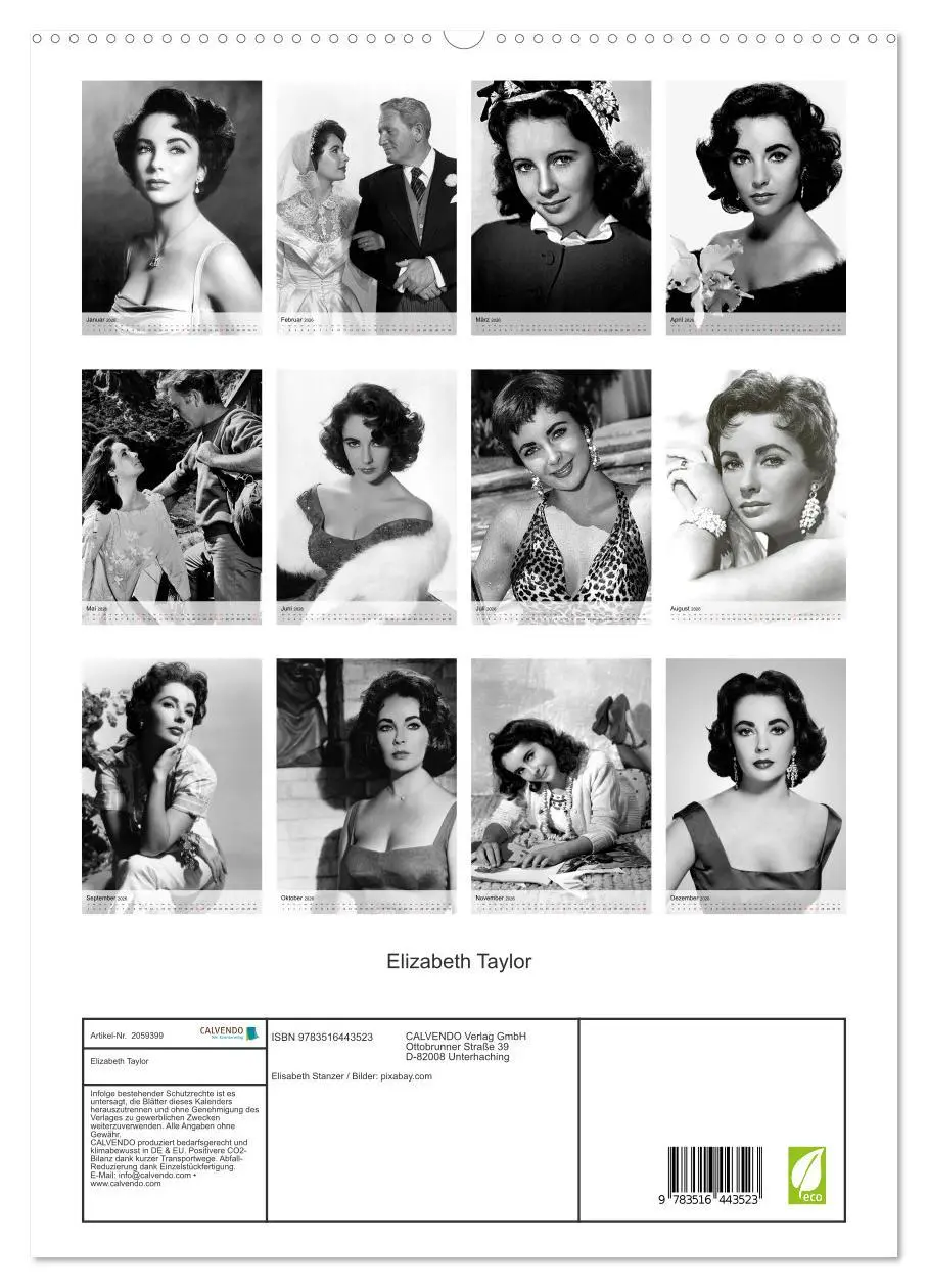 Bild: 9783516443523 | Elizabeth Taylor (hochwertiger Premium Wandkalender 2026 DIN A2...