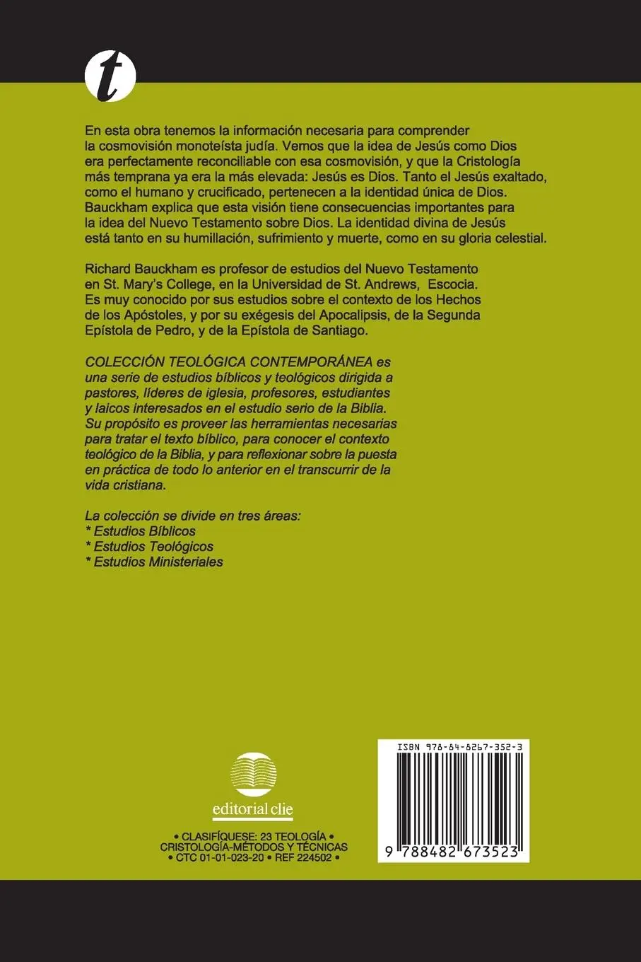 Rückseite: 9788482673523 | Monoteísmo y cristología en el N.T. | Richard Bauckham | Taschenbuch