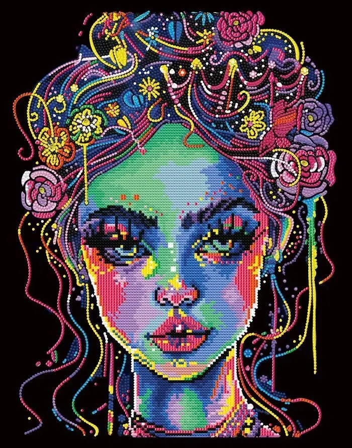 Bild: 4895225943623 | DIAMOND DOTZ - Diamond Painting Neon Schönheit | Kit (Bastelset)