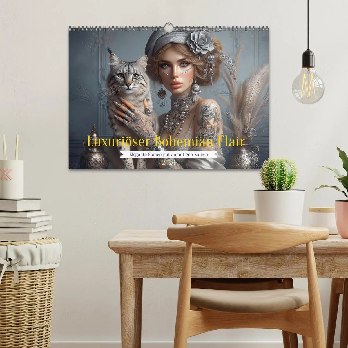 Bild: 9783457343623 | Luxuriöser Bohemian Flair - Elegante Frauen mit anmutigen Katzen...