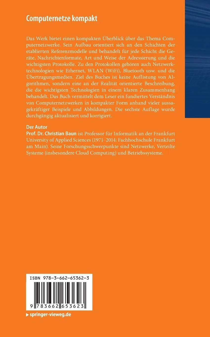 Rückseite: 9783662653623 | Computernetze kompakt | Christian Baun | Taschenbuch | XXIII | Deutsch
