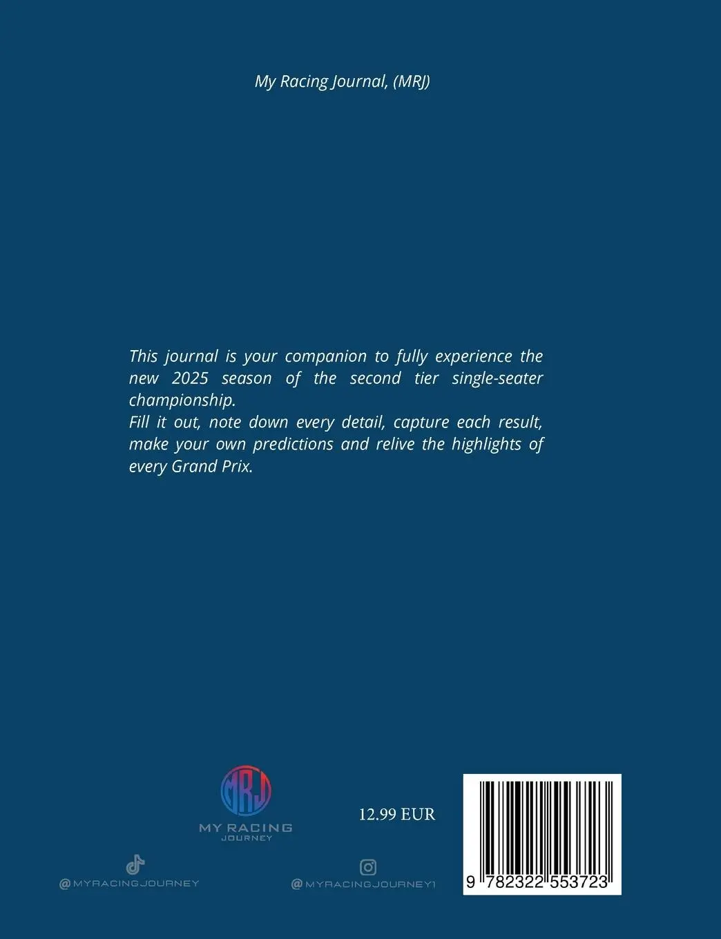 Rückseite: 9782322553723 | My Racing Journal 2025: Your season journal to fill | Journal | Buch