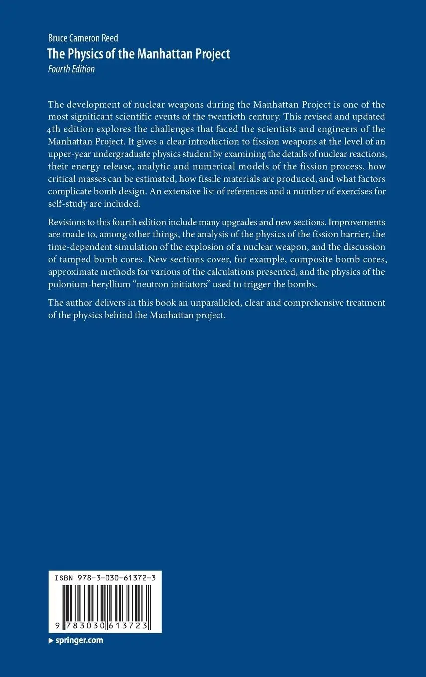 Rückseite: 9783030613723 | The Physics of the Manhattan Project | Bruce Cameron Reed | Buch
