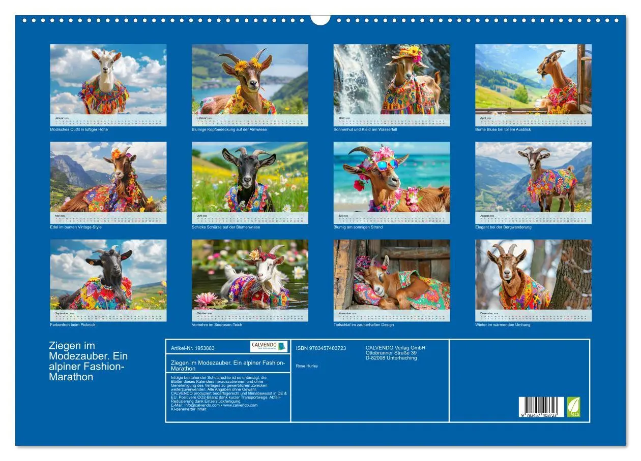 Bild: 9783457403723 | Ziegen im Modezauber. Ein alpiner Fashion-Marathon (Wandkalender...