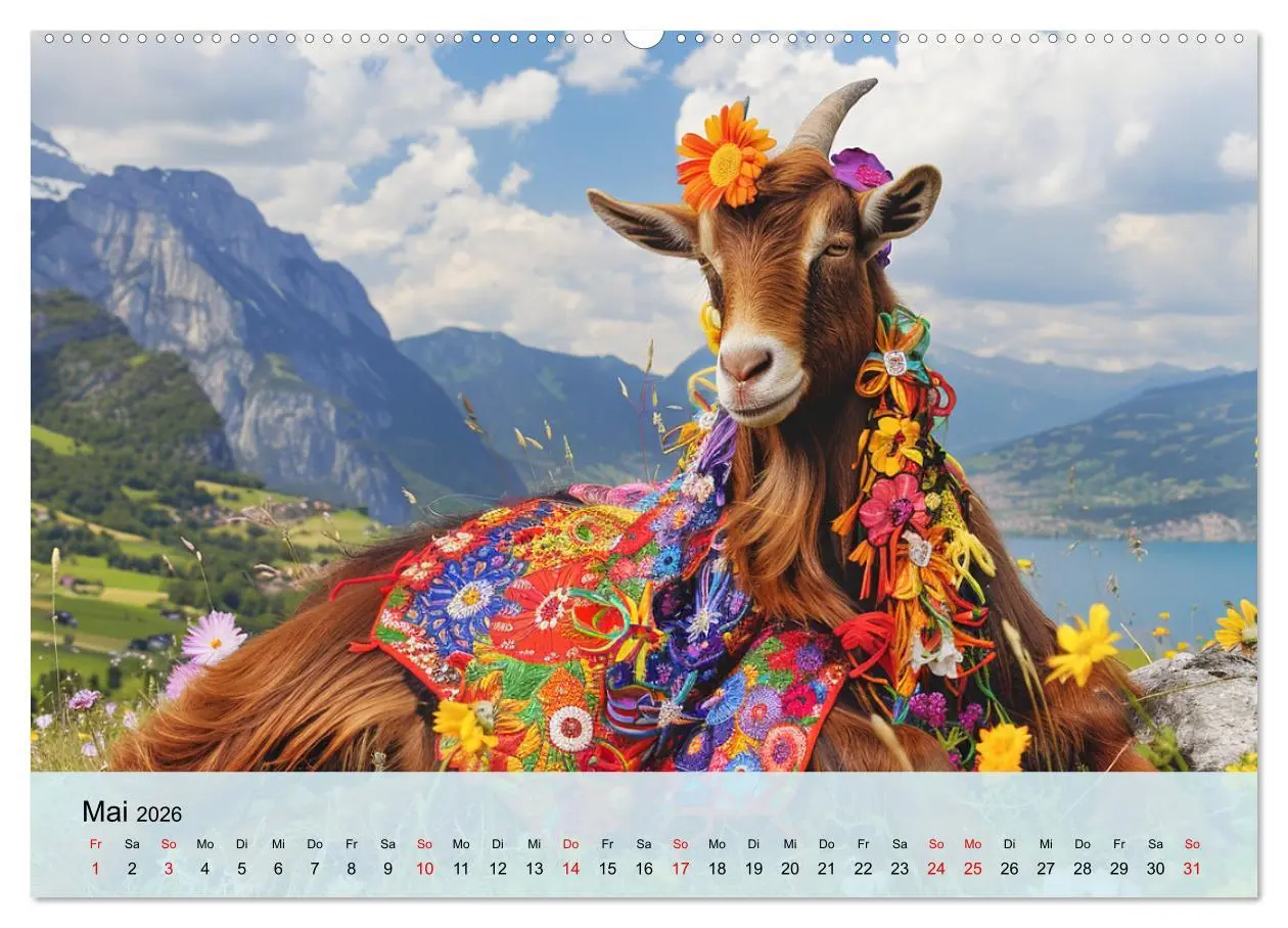 Bild: 9783457403723 | Ziegen im Modezauber. Ein alpiner Fashion-Marathon (Wandkalender...
