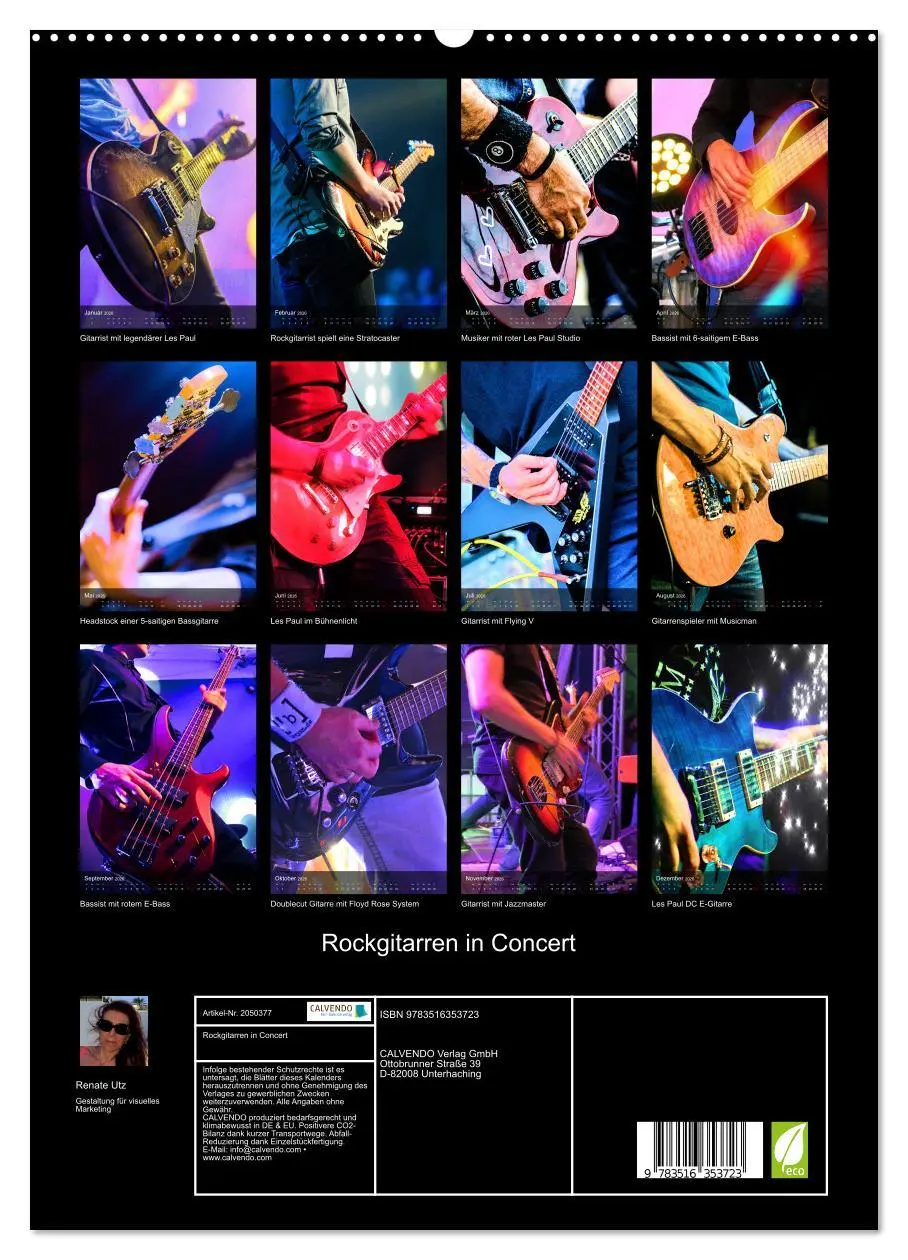 Bild: 9783516353723 | Rockgitarren in Concert (Wandkalender 2026 DIN A2 hoch), CALVENDO...