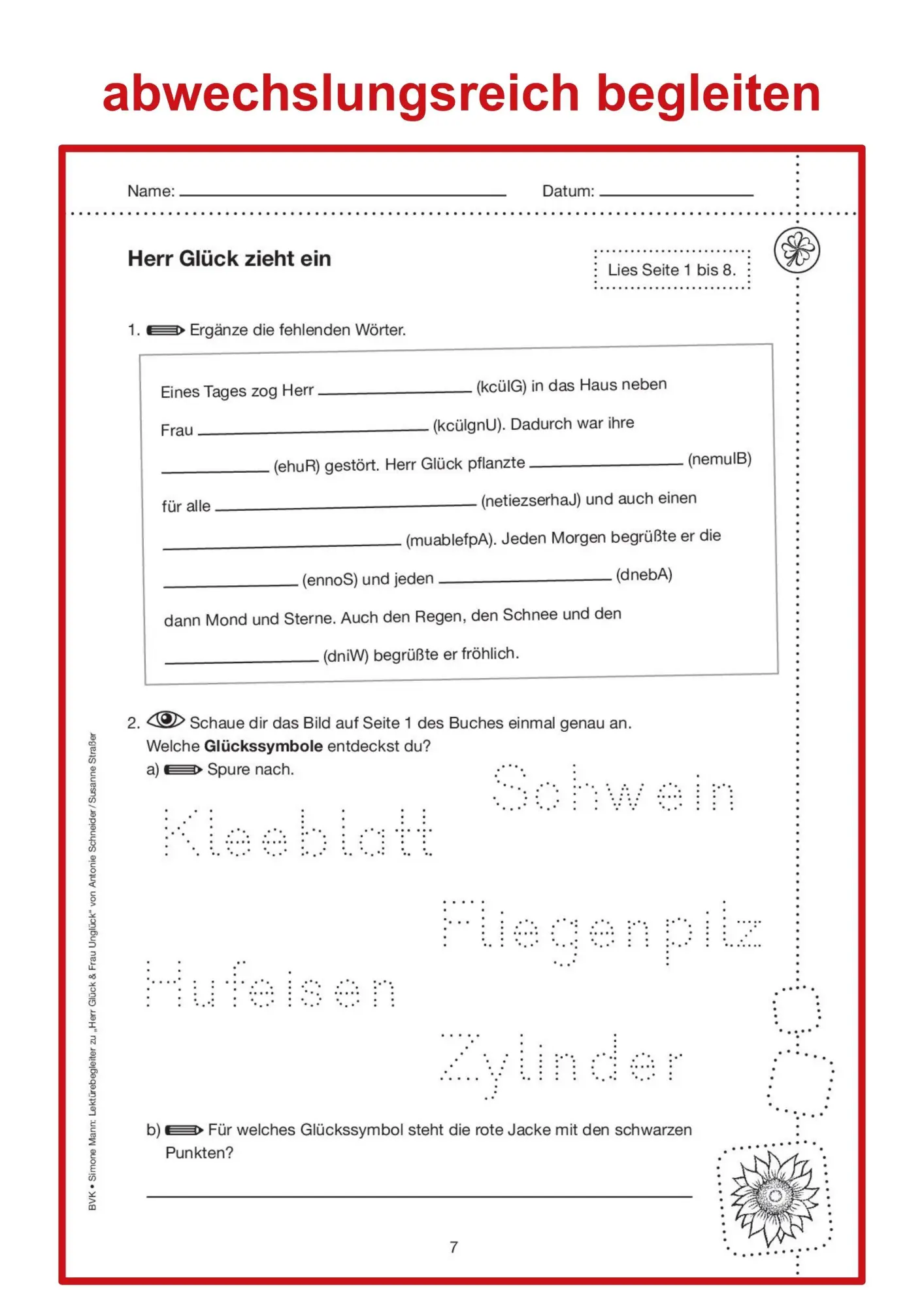 Bild: 9783965203723 | Herr Glück und Frau Unglück. Lektürebegleiter - kompakt und...