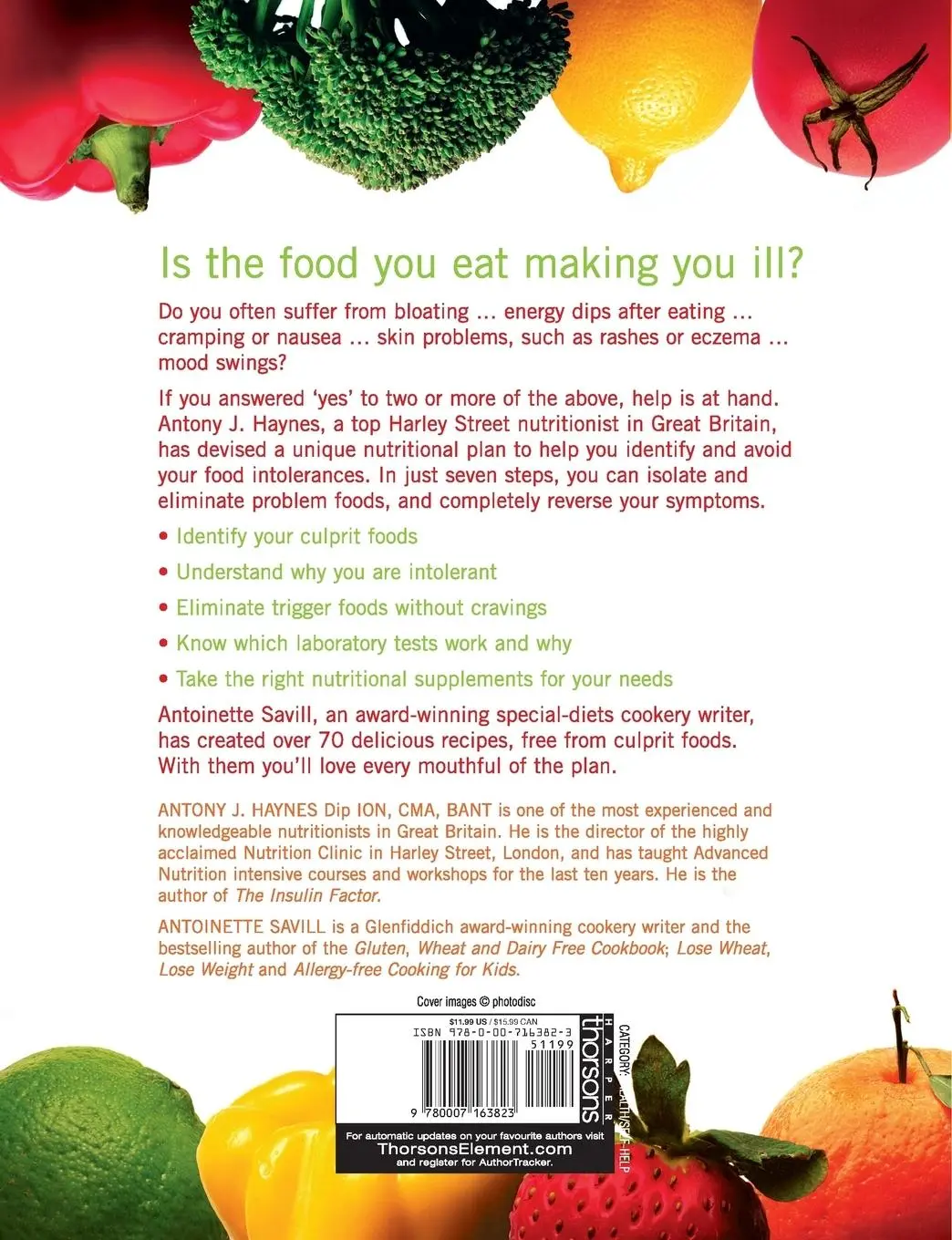 Rückseite: 9780007163823 | The Food Intolerance Bible | Antoinette Savill (u. a.) | Taschenbuch