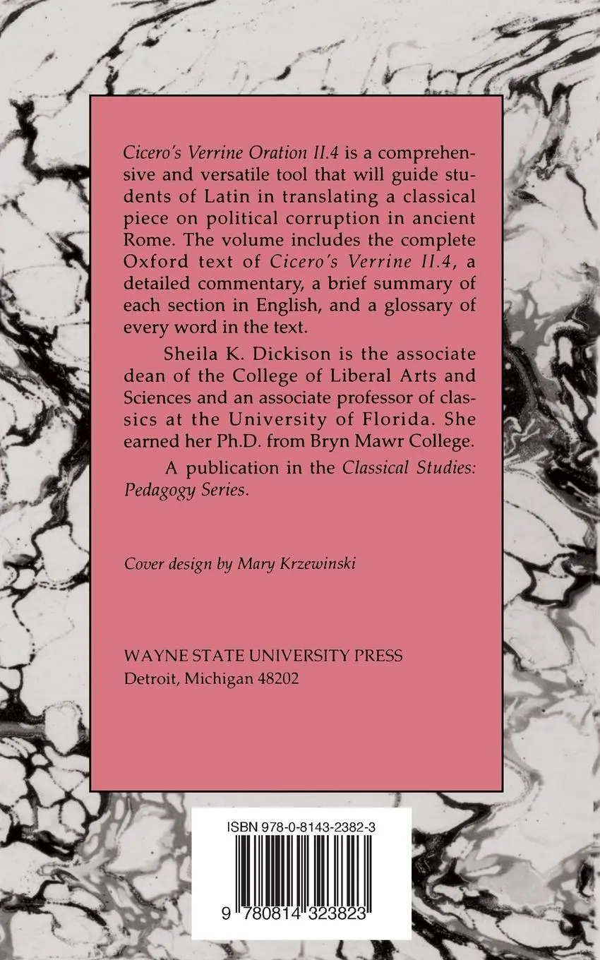 Rückseite: 9780814323823 | Cicero's Verrine Oration II.4 | With Notes and Vocabulary | Dickison