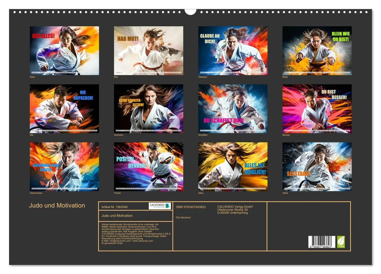 Bild: 9783457493823 | Judo und Motivation (Wandkalender 2026 DIN A2 quer), CALVENDO...