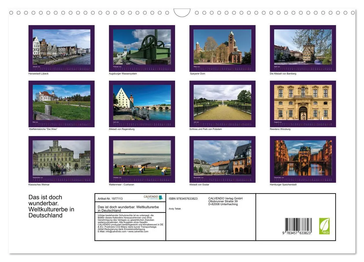 Bild: 9783457633823 | Das ist doch wunderbar. Weltkulturerbe in Deutschland (Wandkalender...