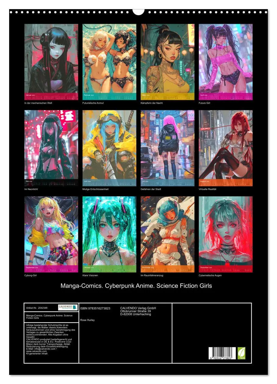 Bild: 9783516273823 | Manga-Comics. Cyberpunk Anime. Science Fiction Girls (Wandkalender...