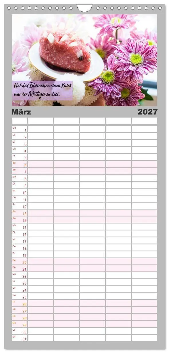 Bild: 9783594323823 | Familienplaner 2027 - Mettkalender - Mettigel Edition mit 5 Spalten...