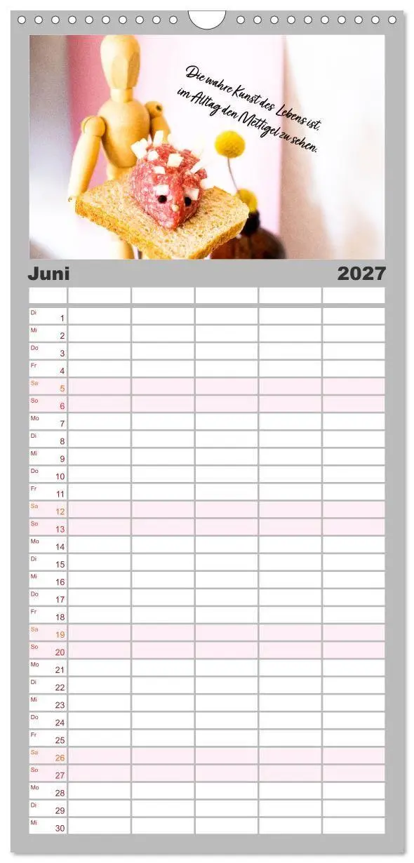 Bild: 9783594323823 | Familienplaner 2027 - Mettkalender - Mettigel Edition mit 5 Spalten...