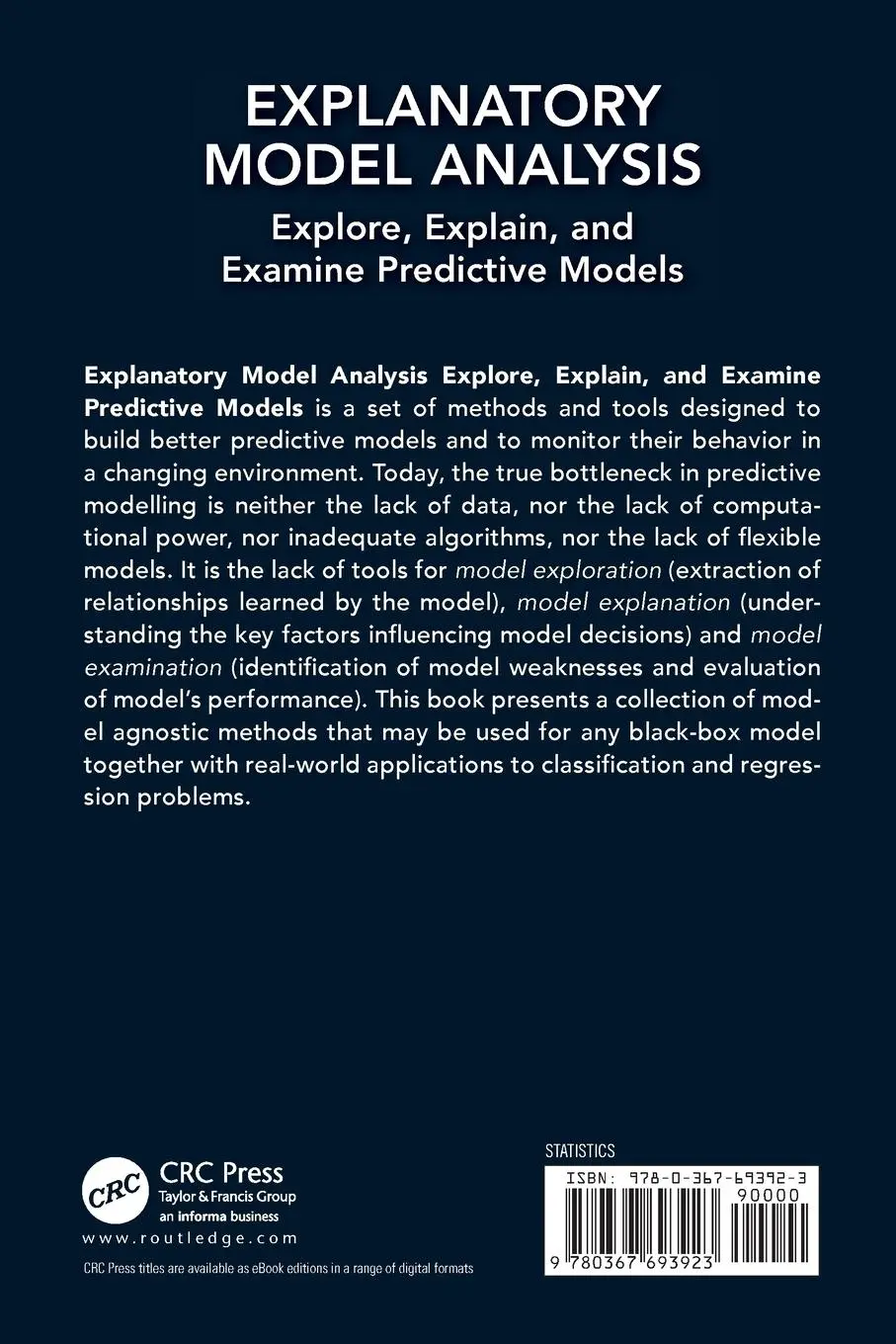 Rückseite: 9780367693923 | Explanatory Model Analysis | Przemyslaw Biecek (u. a.) | Taschenbuch