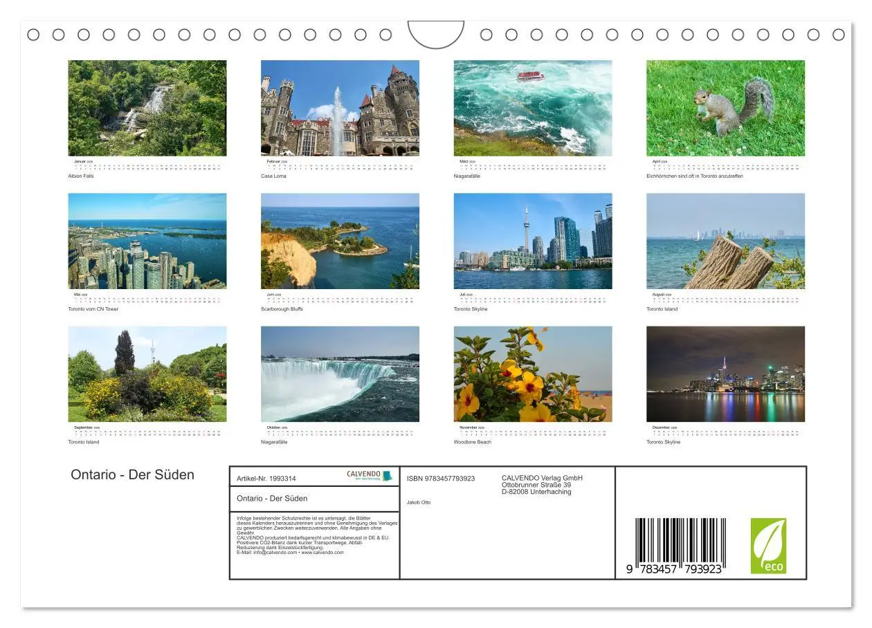 Bild: 9783457793923 | Ontario - Der Süden (Wandkalender 2026 DIN A4 quer), CALVENDO...