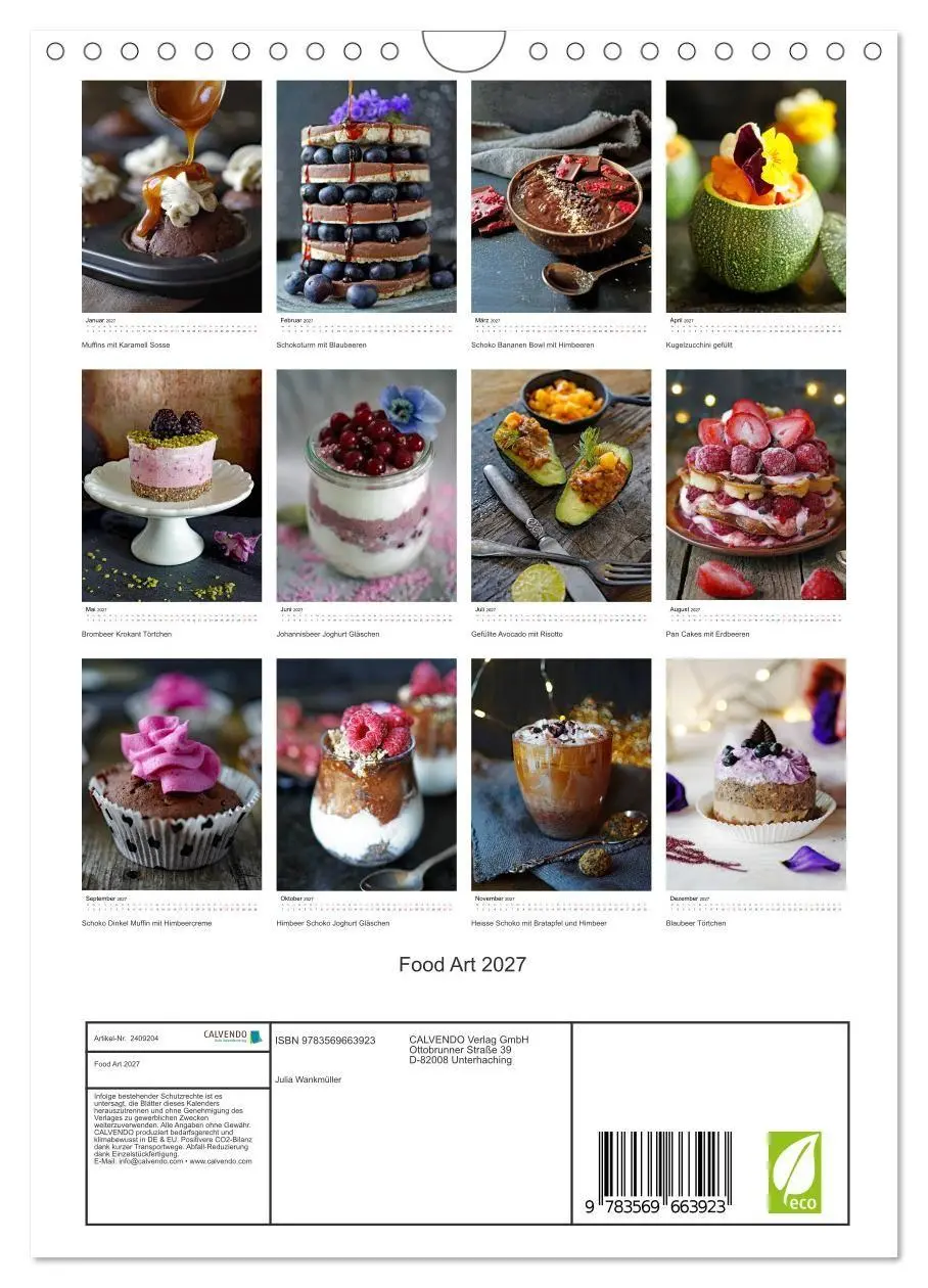 Bild: 9783569663923 | Food Art 2027 (Wandkalender 2027 DIN A4 hoch), CALVENDO Monatskalender