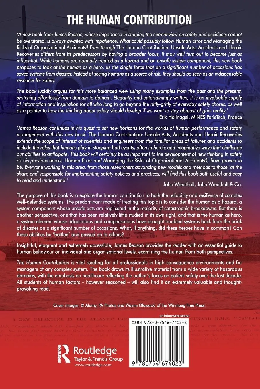Rückseite: 9780754674023 | The Human Contribution | Unsafe Acts, Accidents and Heroic Recoveries
