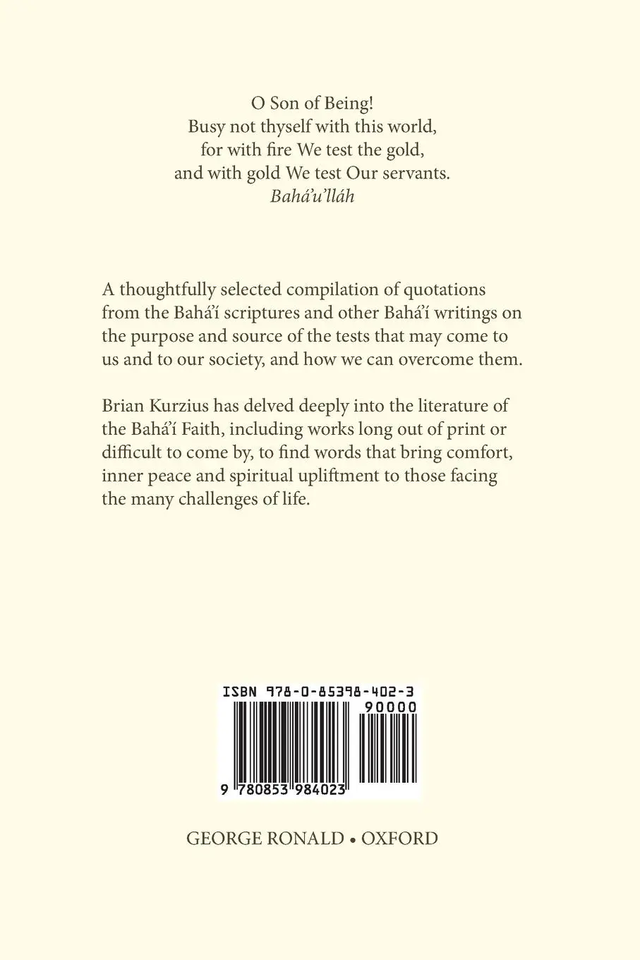 Rückseite: 9780853984023 | Fire and Gold | Benefitting from Life's Tests | Taschenbuch | Englisch