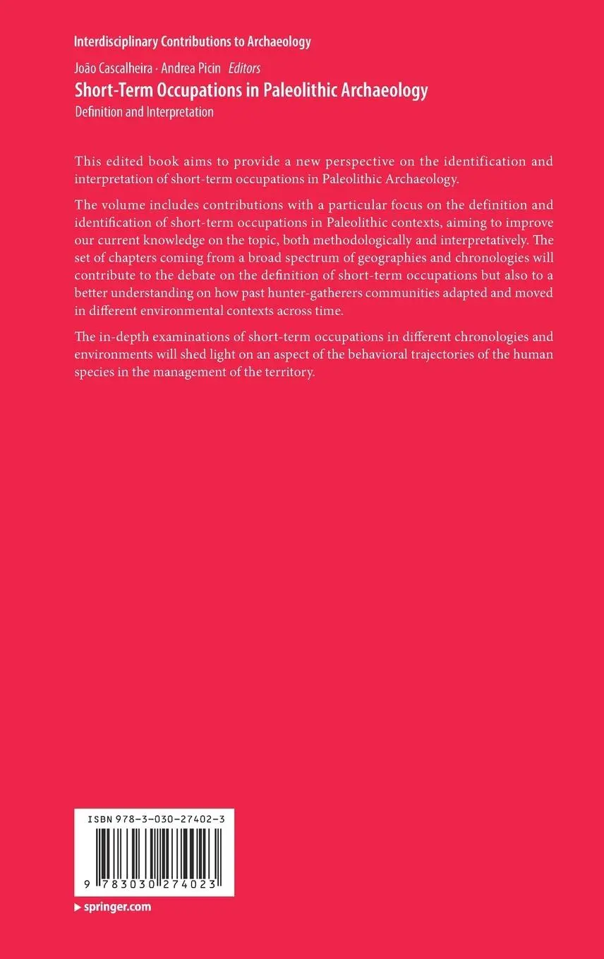 Rückseite: 9783030274023 | Short-Term Occupations in Paleolithic Archaeology | Picin (u. a.)