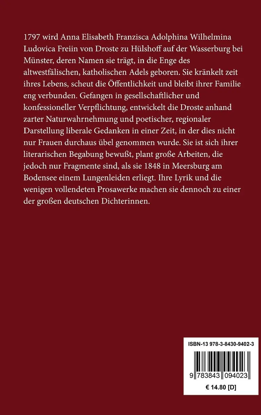 Rückseite: 9783843094023 | Die Judenbuche | Ein Sittengemälde aus dem gebirgichten Westfalen