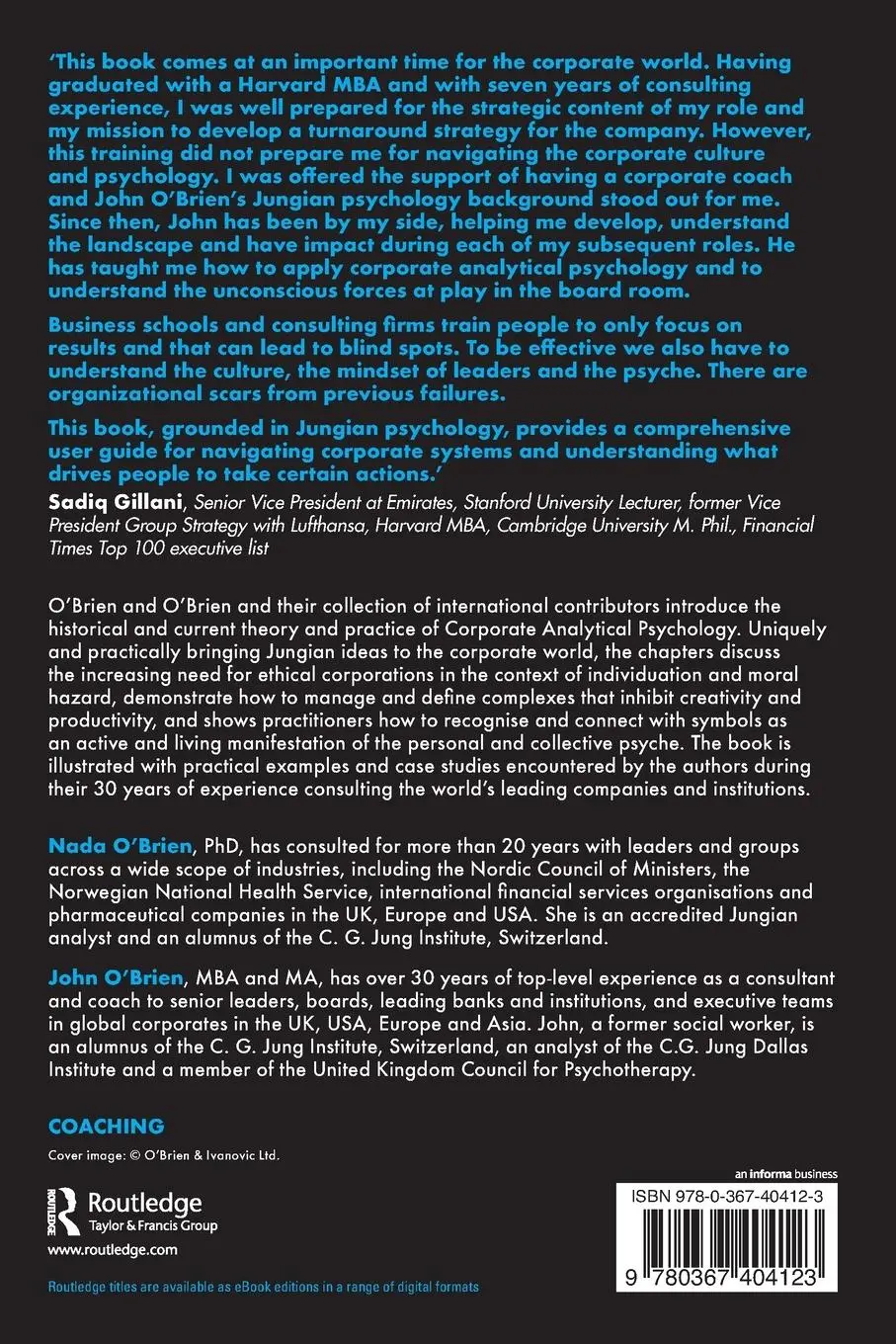 Rückseite: 9780367404123 | The Professional Practice of Jungian Coaching | Nada O'Brien (u. a.)