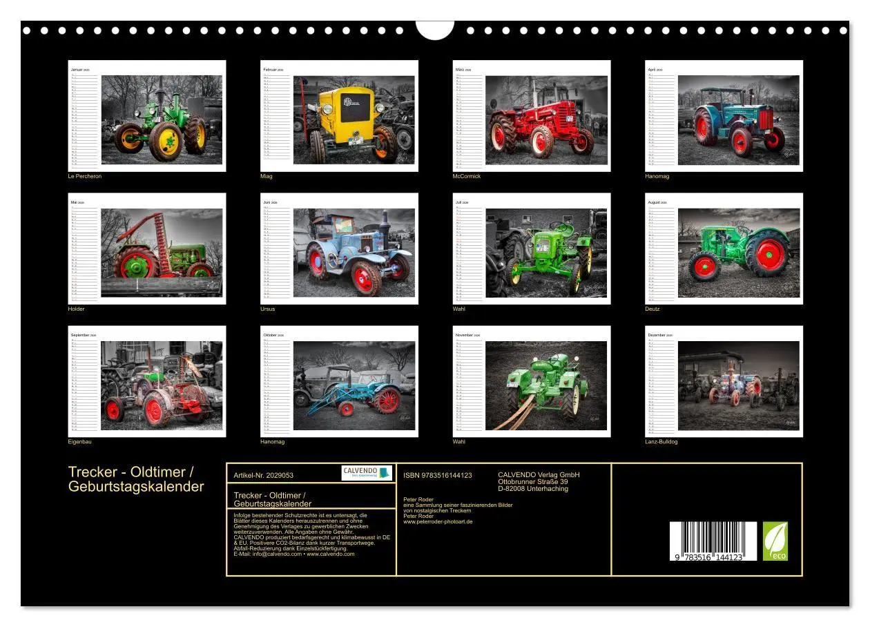 Bild: 9783516144123 | Trecker - Oldtimer / Geburtstagskalender (Wandkalender 2026 DIN A3...