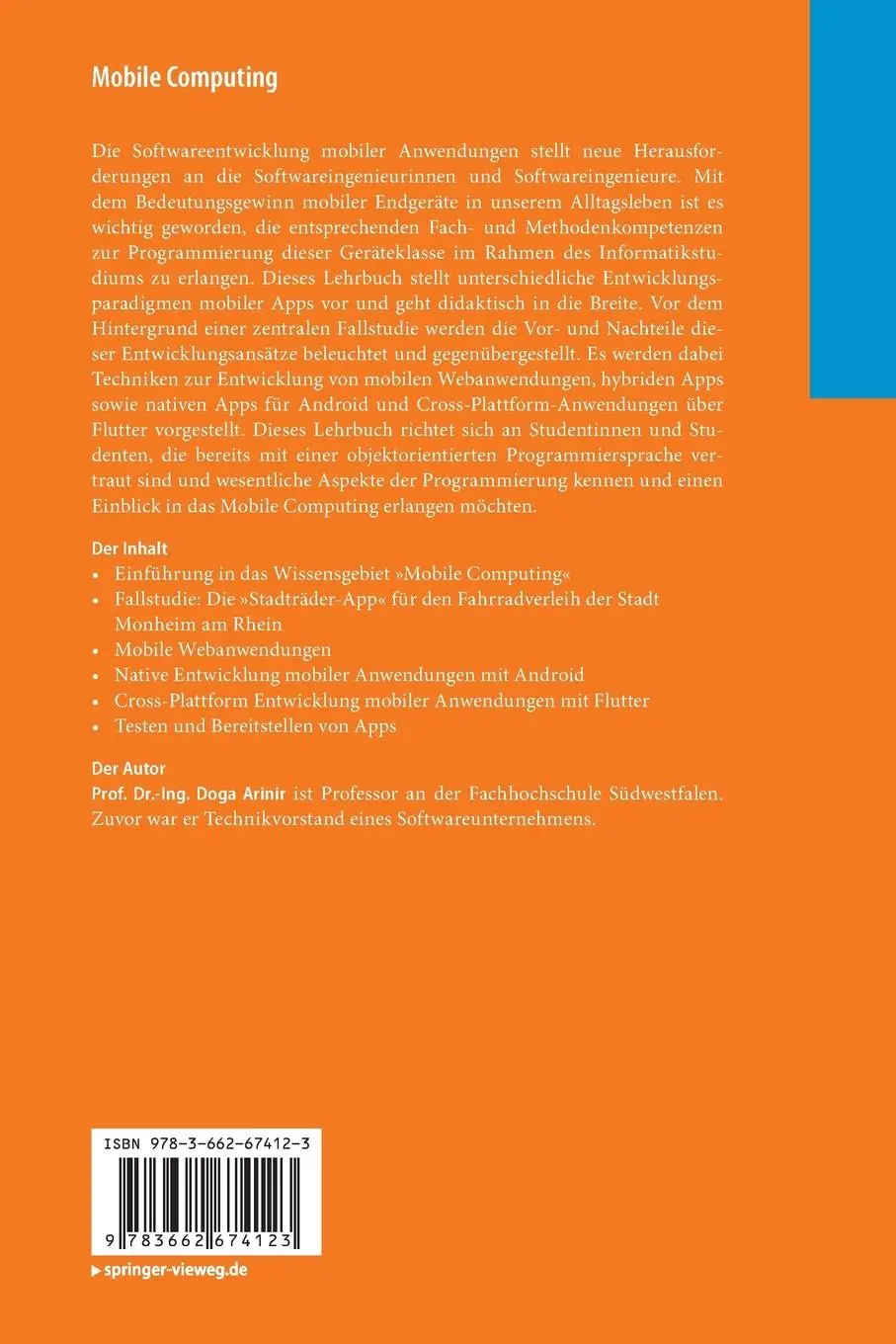 Rückseite: 9783662674123 | Mobile Computing | Doga Arinir | Taschenbuch | ix | Deutsch | 2024