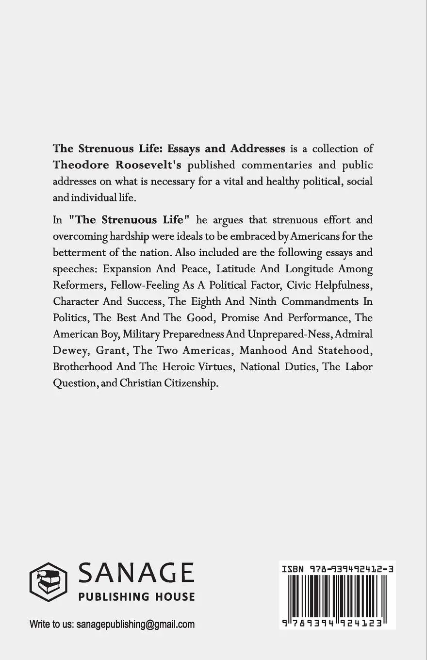 Rückseite: 9789394924123 | The Strenuous Life | Essays and Addresses | Theodore Roosevelt | Buch