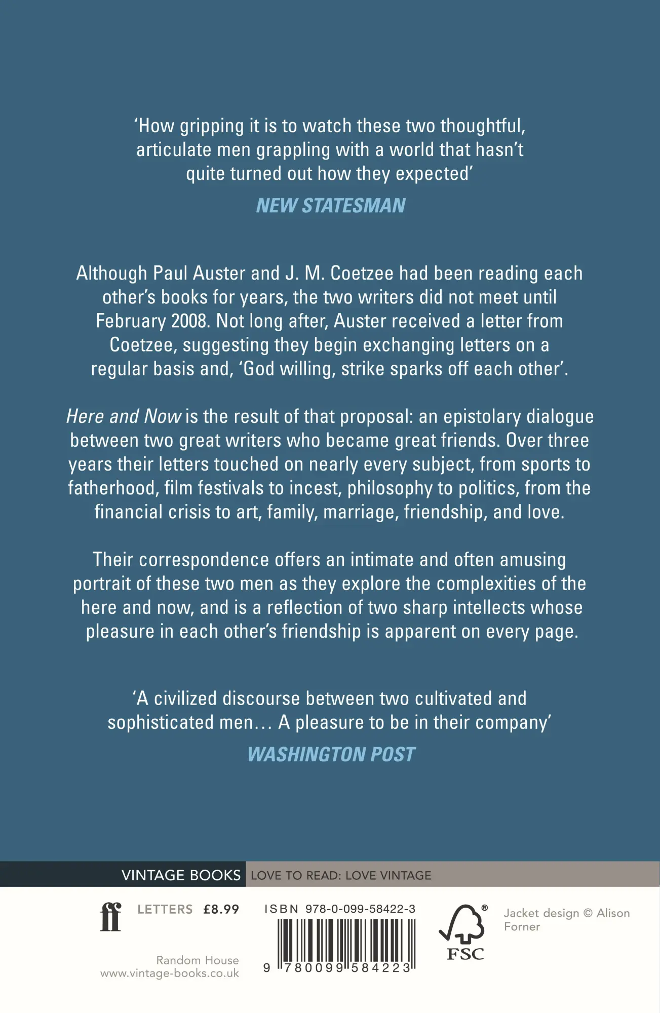 Rückseite: 9780099584223 | Here and Now | J. M. Coetzee | Taschenbuch | 248 S. | Englisch | 2014