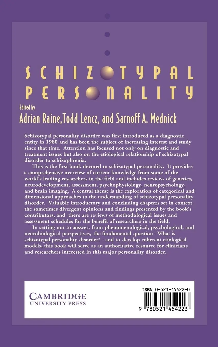 Rückseite: 9780521454223 | Schizotypal Personality | A. Raine (u. a.) | Buch | Englisch | 2004