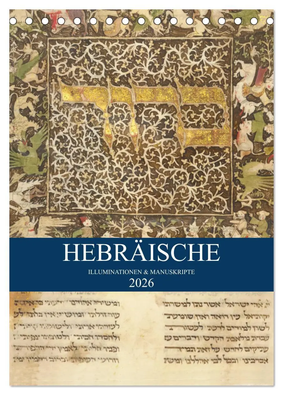 Cover: 9783516374223 | Hebräische Illuminationen und Manuskripte (Tischkalender 2026 DIN...