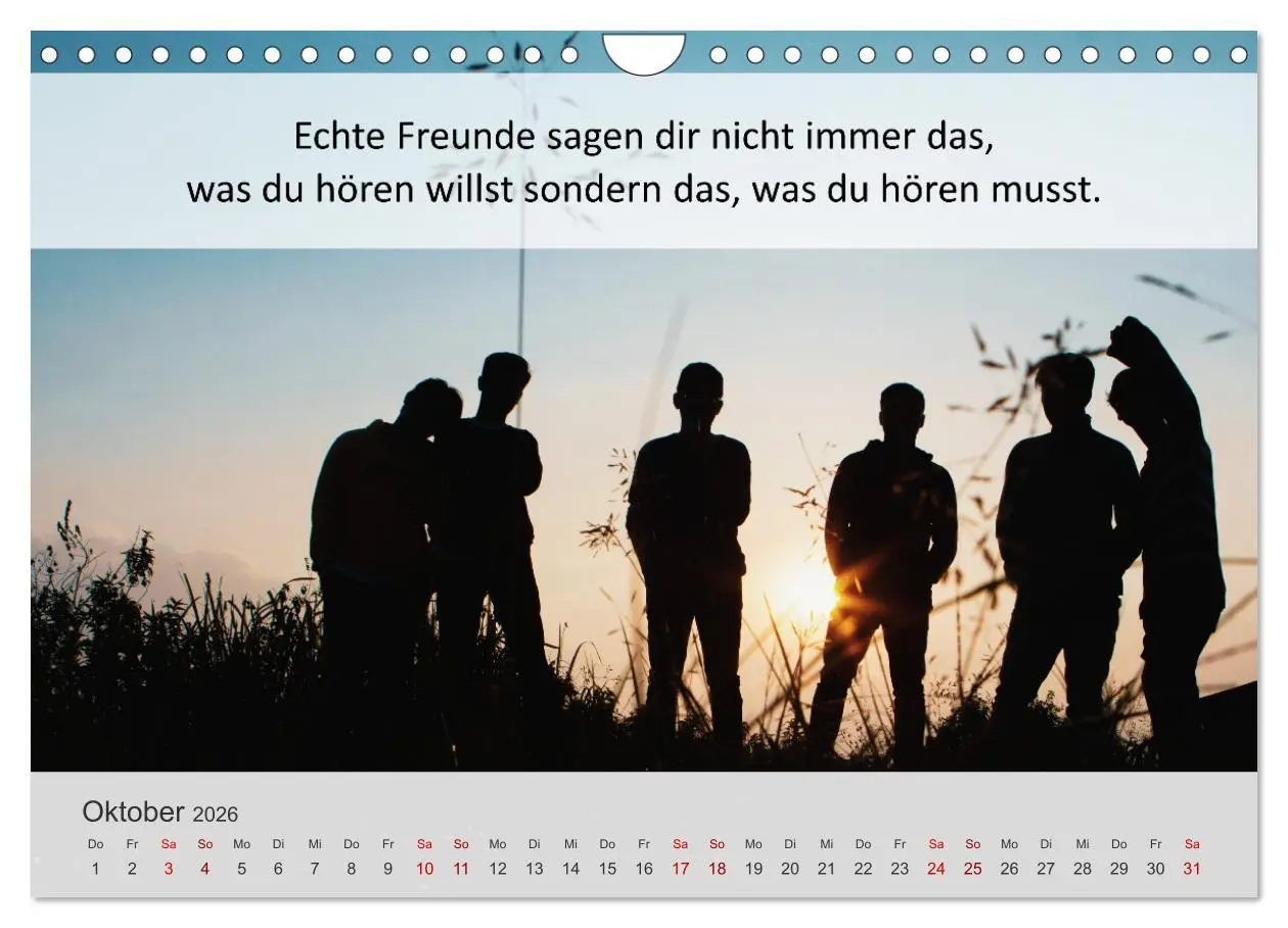 Bild: 9783457584323 | Motivationssprüche Freundschaft (Wandkalender 2026 DIN A4 quer),...