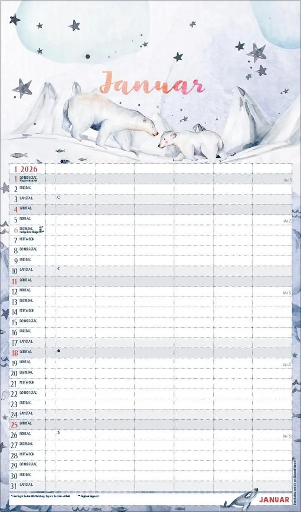 Bild: 9783731884323 | Familienplaner Aquarell 2026 | Verlag Korsch | Kalender | 14 S. | 2027