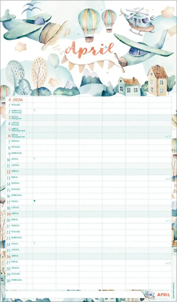 Bild: 9783731884323 | Familienplaner Aquarell 2026 | Verlag Korsch | Kalender | 14 S. | 2027