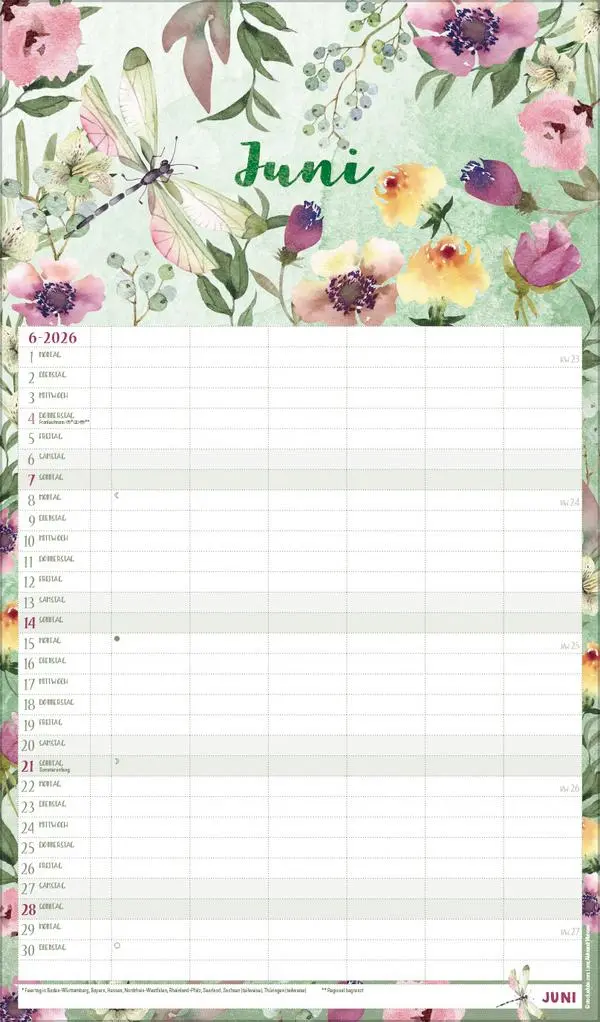 Bild: 9783731884323 | Familienplaner Aquarell 2026 | Verlag Korsch | Kalender | 14 S. | 2027