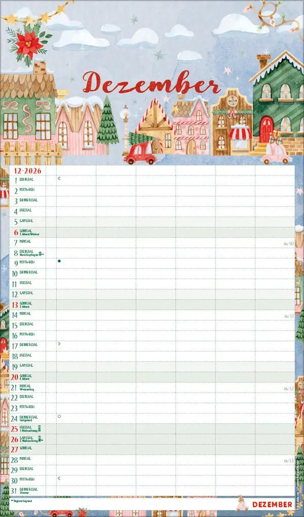 Bild: 9783731884323 | Familienplaner Aquarell 2026 | Verlag Korsch | Kalender | 14 S. | 2027