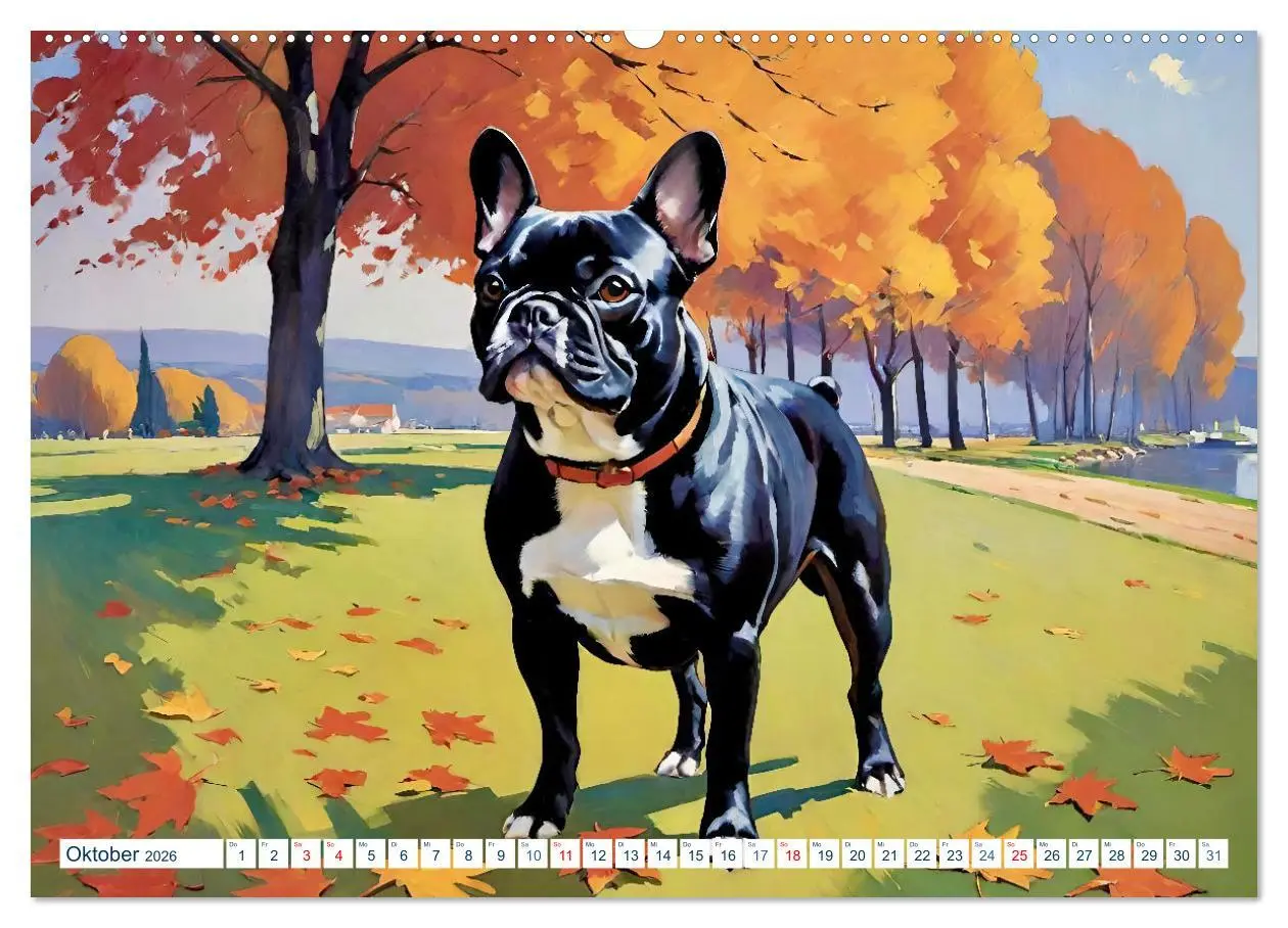 Bild: 9783457264423 | Frenchies (Wandkalender 2026 DIN A2 quer), CALVENDO Monatskalender