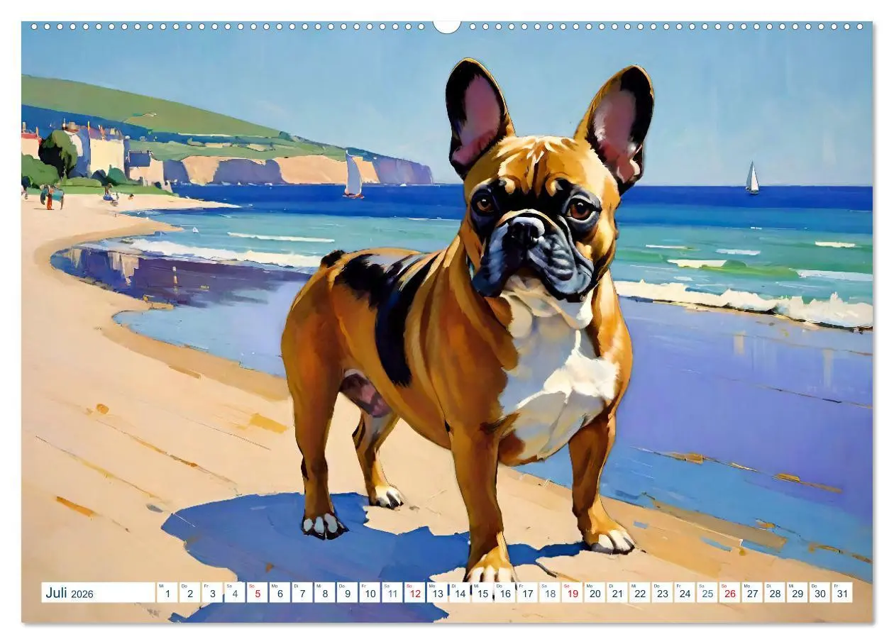 Bild: 9783457264423 | Frenchies (Wandkalender 2026 DIN A2 quer), CALVENDO Monatskalender